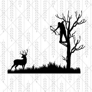 deer in woods hunting bow SVG Cricut Cut files SVG Shirt SVG image 2