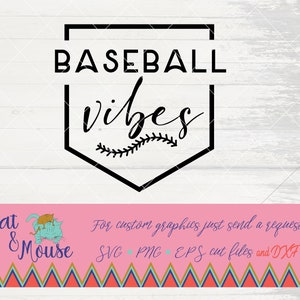 Baseball Vibes Hausplatte SVG; Cricut-Schnitt-Dateien; 300 dpi; Shirt SVG; Sublimation; -clipart