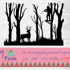 deer in woods hunting rifle SVG Cricut Cut files SVG Shirt SVG image 1