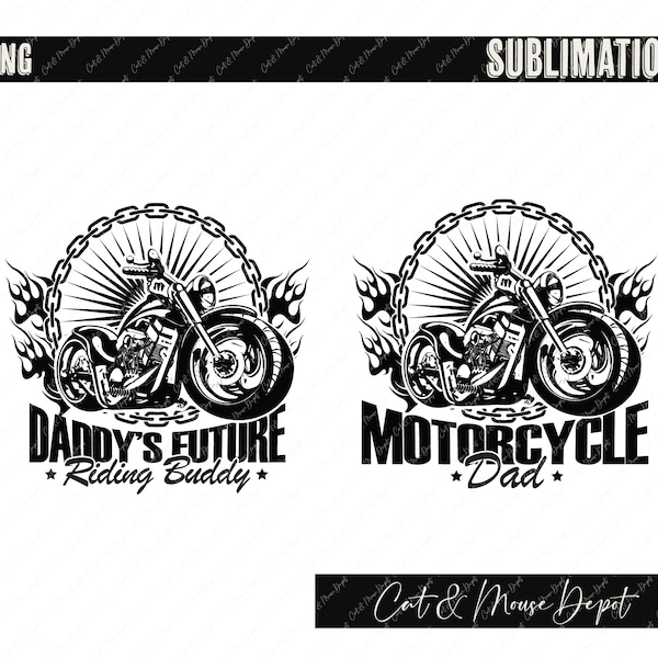 Motorcycle dad daddy's future riding buddy PNG Sublimation