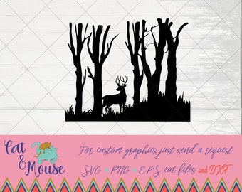 deer in woods hunting SVG; Cricut Cut files; SVG; Shirt SVG