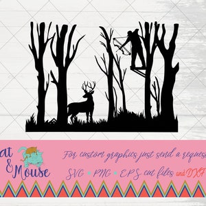 ciervos en bosques cazando SVG; Archivos Cricut Cut; SVG; Camisa SVG; clipart
