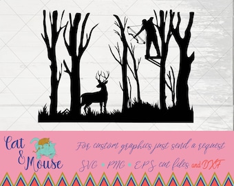 deer in woods hunting SVG; Cricut Cut files; SVG; Shirt SVG; clipart