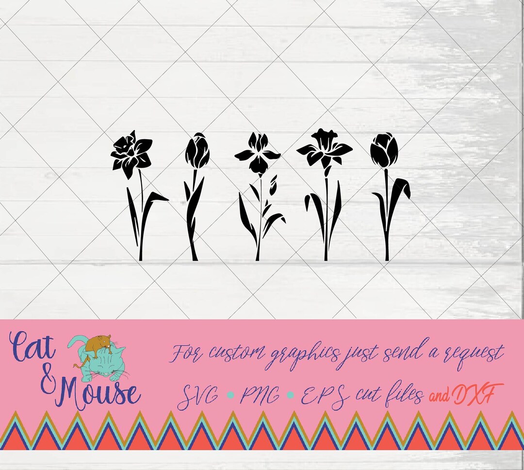 Flower Stems SVG Cricut Cut Files SVG Shirt SVG Clipart Etsy