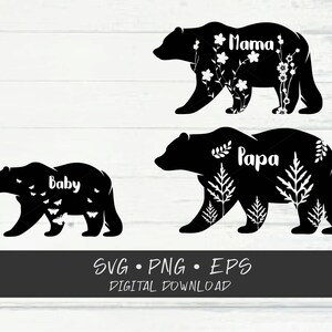 Famille d'ours SVG ; Fichiers Cricut Cut ; SVG ; Chemise SVG ; clipart