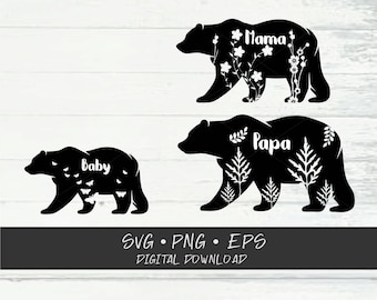 Bear Family SVG; Cricut Cut files; SVG; Shirt SVG; clipart