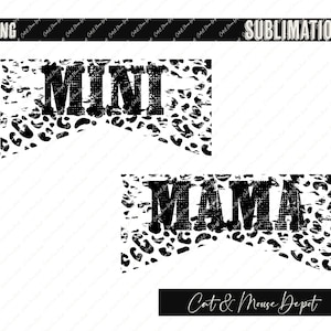 Mama mini cheetah leopard western design PNG Sublimation; clipart