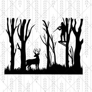 deer in woods hunting rifle SVG Cricut Cut files SVG Shirt SVG image 2