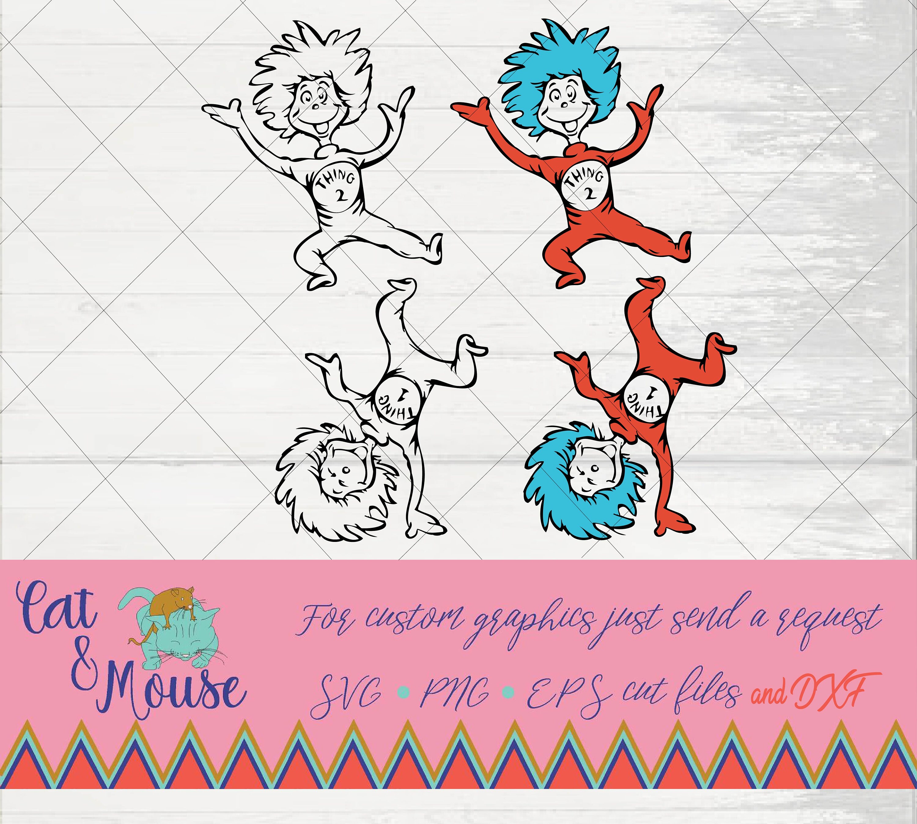 Download Thing 1 And Thing 2 Dr Seuss Svg Cricut Cut Files Svg Etsy