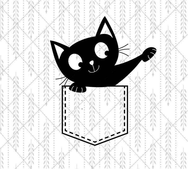 Cat in Shirt Pocket SVG Cricut Cut Files SVG Shirt SVG - Etsy