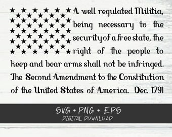 2nd Amendment Flag SVG, Patriotic Cut File (Digital Download) sublimation, clipart, sticker, cricut
