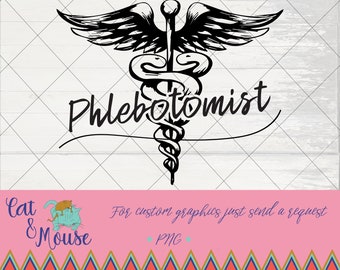 Phlebotomist caduceus symbol sublimation png file