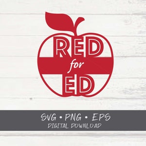 Red For Ed  SVG; Cricut Cut files; SVG; Shirt SVG