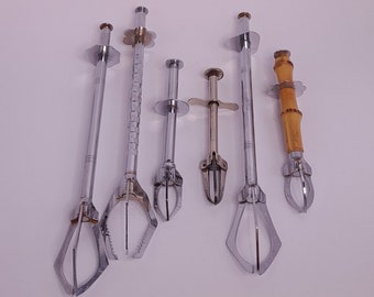Vintage Franse Zweedse zilverkleurige metalen suikertang IJstang Augurktang Pickle Grabbers French Kitchen