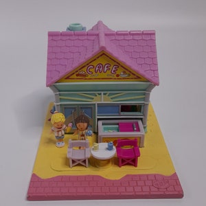 Vintage Polly Pocket Bluebird 1993 Beach Café Complete speelset Pollyville Tiny World-collectie - Roze variant