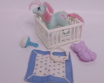 Vintage My Little Pony Baby Firefly-set met accessoires Pegasus Pony G1 1984 MLP-speelgoed jaren 80