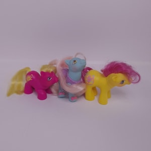 Vintage My little Pony G1 Baby Tippy Toes Ballerina Baby Flicker Baby Sunset Vintage Hasbro Newborn Ponies 80er 90er Jahre Spielzeug nostalgisch
