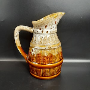 vintage West German Stoneware Pitcher Water Can années 1960 Poterie des années 1970