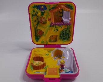 Vintage Polly Pocket ~ Polly's Wild Zoo World ~ Pink Square