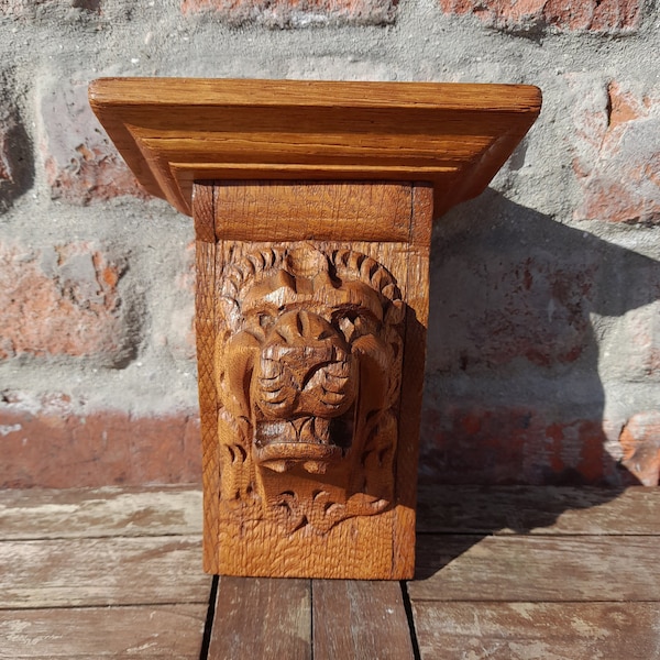 Vintage Carved Lion Head Wall Hanger From An Old Armoire Chateau Decor Rustic Decor