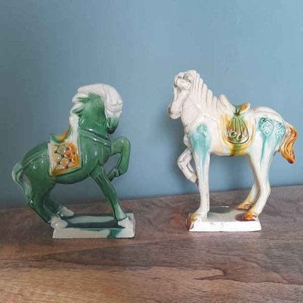 Duo Art chinoise keramiek Tang paarden, tang paardjes keramiek chinois