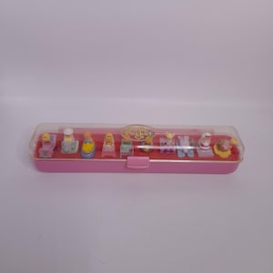 Vintage Bluebird Toys 1991 Polly Pocket Ring verzamelkoffer met 10 ringen ringkast ringdisplay Mattel