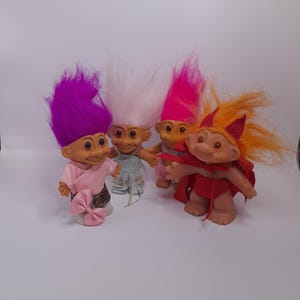 Vintage Trolls DAM Troll doll 80s Toys 90s Toys Red Devil Kimono Ballerina Belly Dancer Bostalgic Toys Back to the 90s