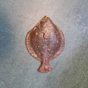 Vintage Ceramic Flounder Fish Wall Hanging Decor Retro Cottage Decor Dutch Bot Fish