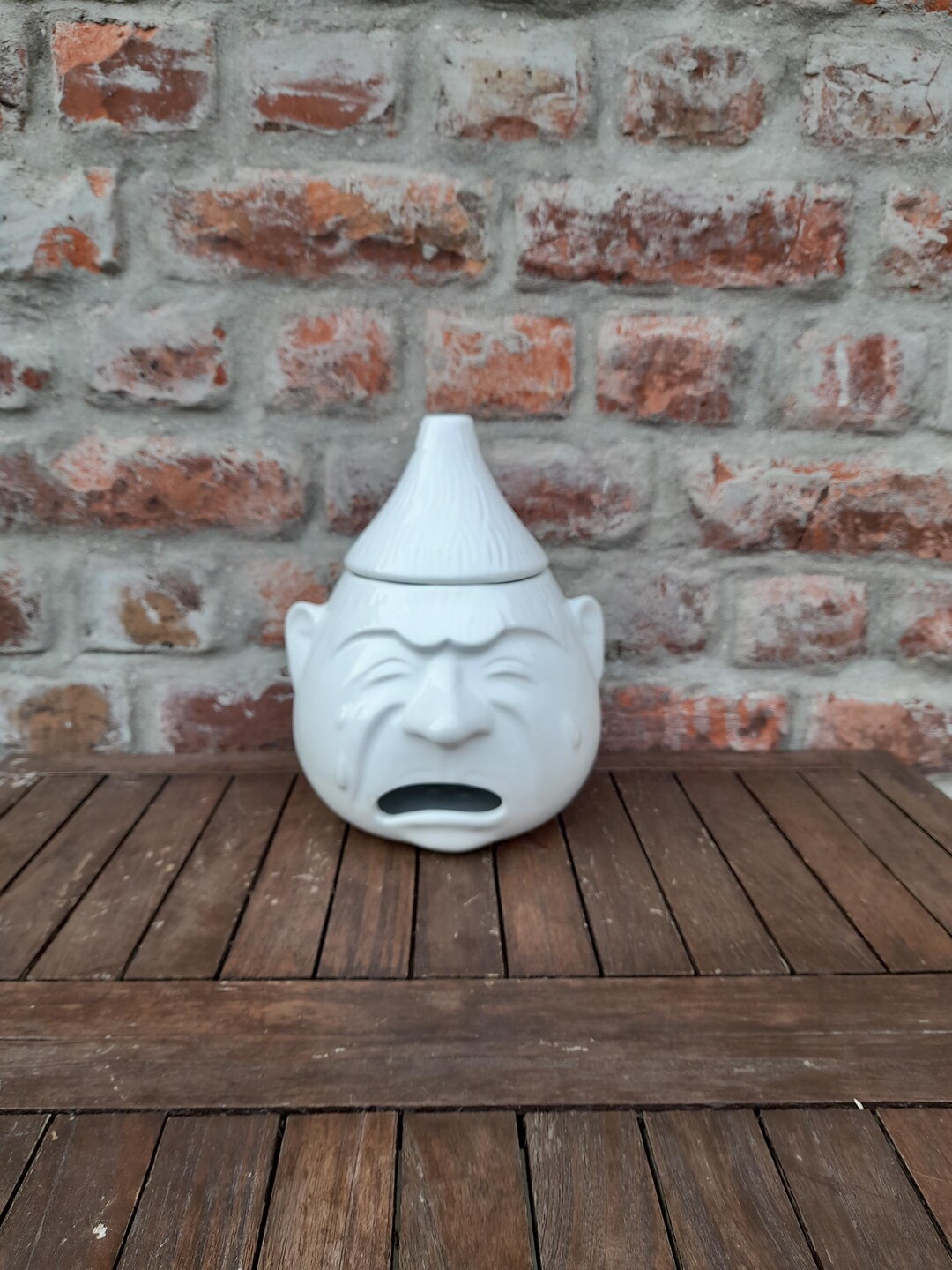 Vintage Ceramic Onion Pot Garlic Pot With Crying Face and Lid - Etsy