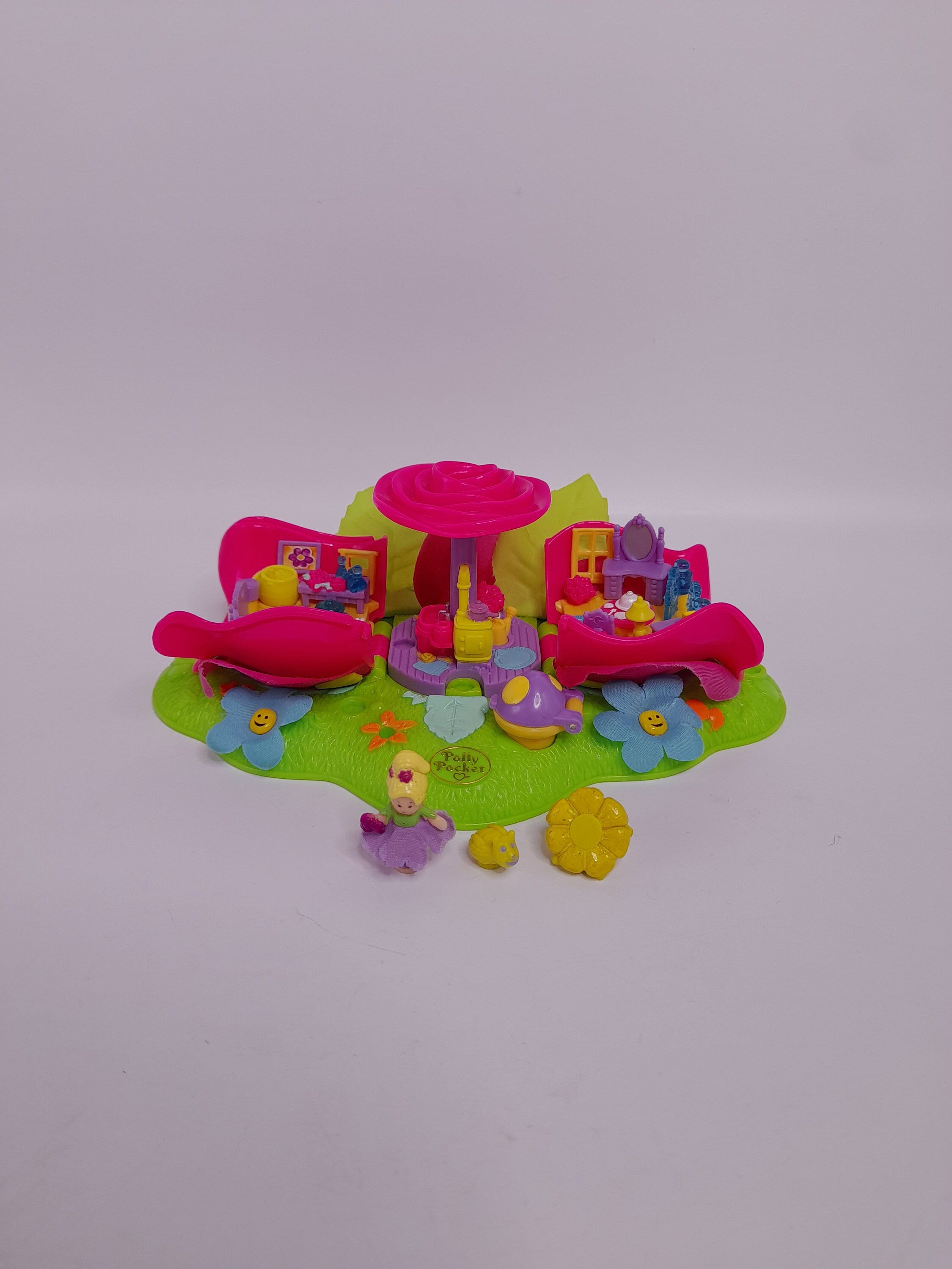 Vintage Polly Pocket 1997 Rose Hideaway Bluebird Toys Rose Cottage