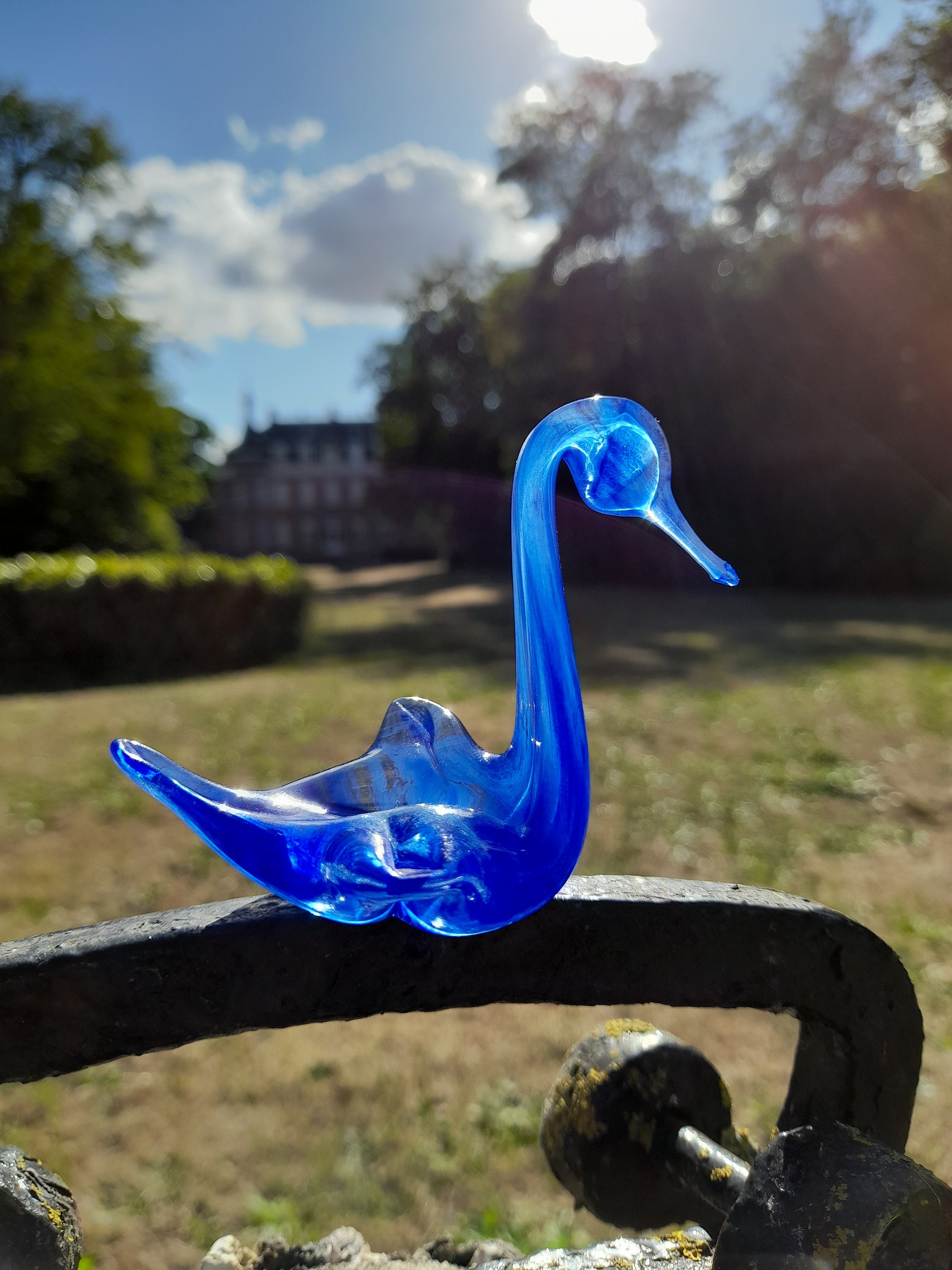 Blauwe Vintage Kleine Swann Glas Kunst Kobalt Blauw - Etsy
