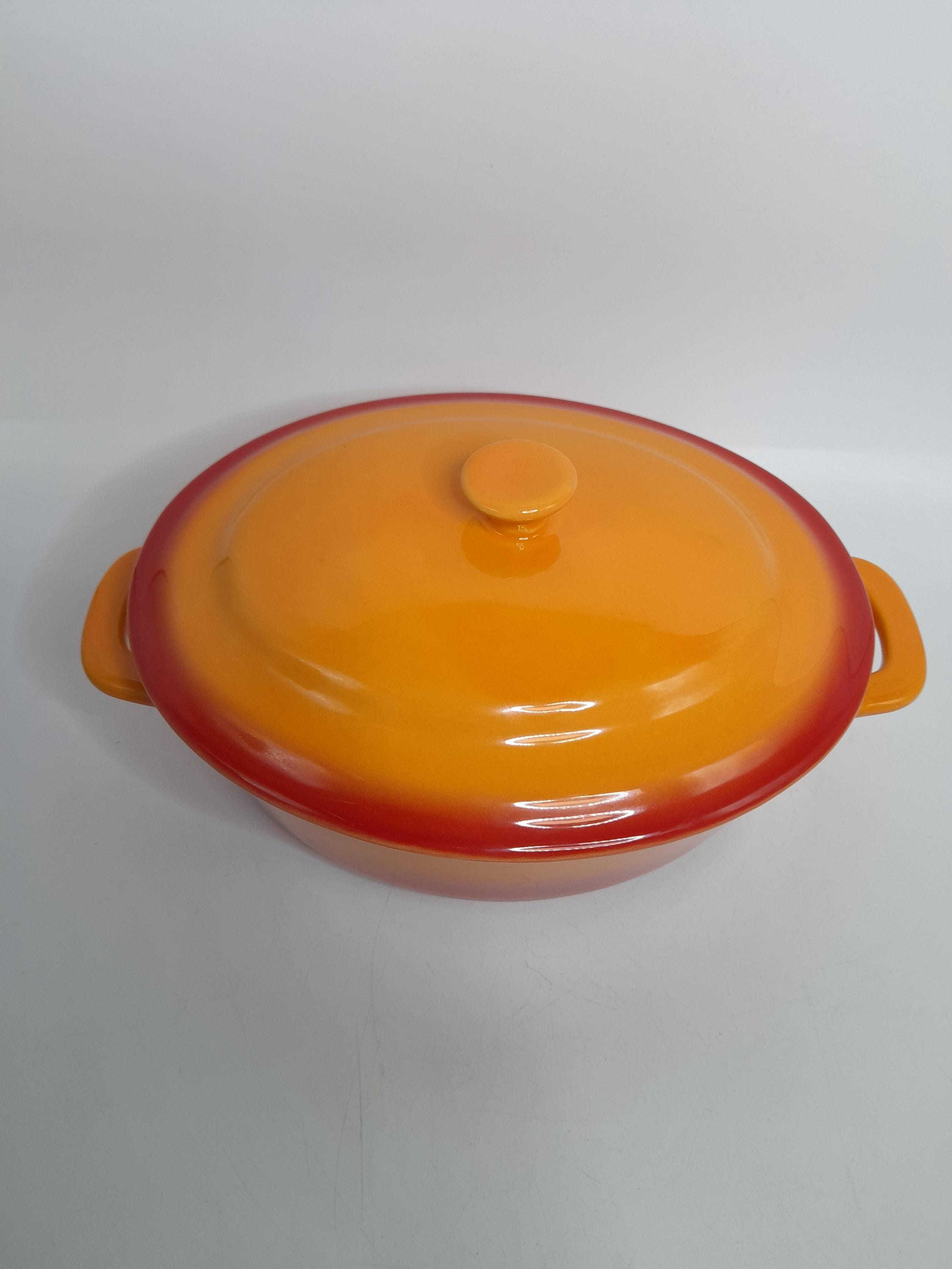 Generic Cocotte Citrouille en Céramique Avec Couvercle - Ragoût en Émail Orange, Soupe - Facile à Nettoyer - Cadeaux Pour les Parents - 0,27 L