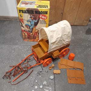 Vintage The Lone Ranger Marx Toys Präriewagen 4 in 1 mit Originalzubehör von 1974