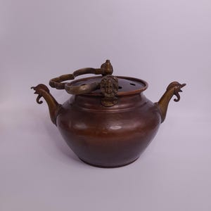 Poêle à bois vintage en cuivre et laiton, pot pour mijoter, pot-pourri, poêle à bois, humidificateur, serpents de mer, décoration de cheminée rustique