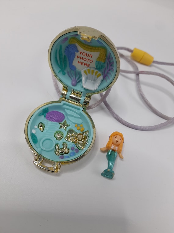 2 Polly Pocket BlueBird Coquillage Sirène Maison + Figurine