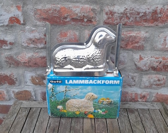 Vintage Lamm-Kuchenform Gefu Lammbackform Deutscher Kuchen Gelatineform Vintage Wandbehang Backform Mit Box Erstkommunion-Kuchen