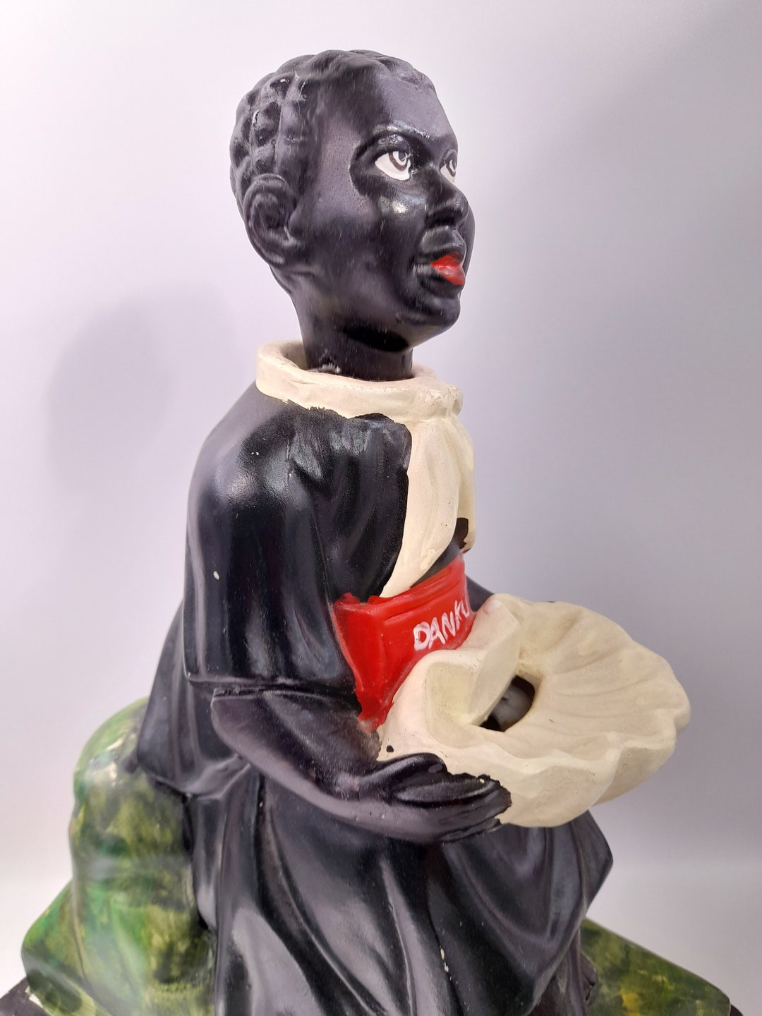 Vintage Ceramic Christian Missionary Belgian Congo Nodding Boy Donation