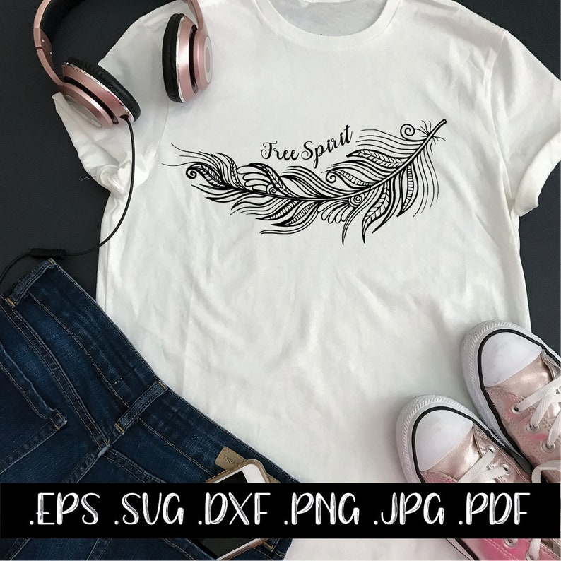 Download Free Spirit svg BOHO style feather svg for shirt teenage | Etsy
