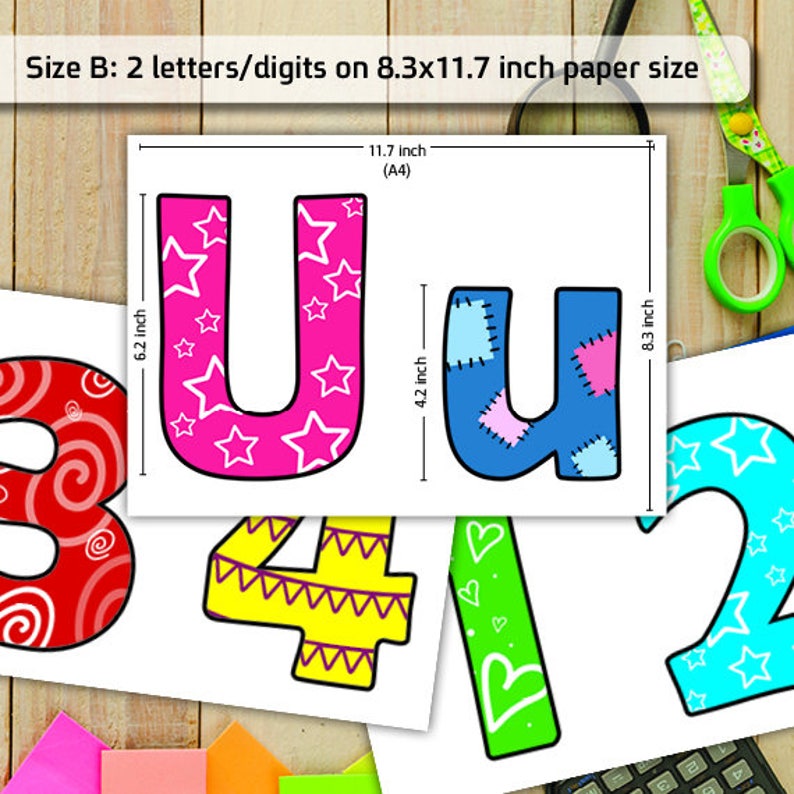 Colorful Printable Alphabet Letters Digits 2 Size PDF Etsy Colorful Printable Alphabet Letters Digits 2 Size PDF Etsy