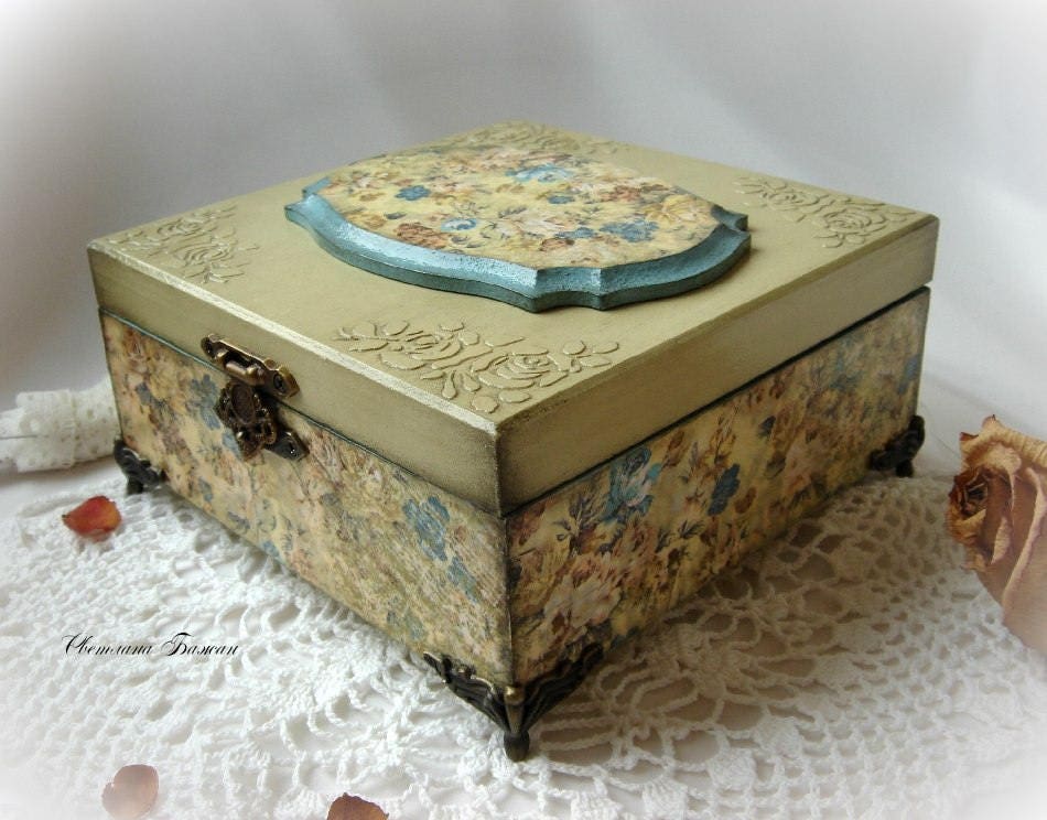 Caja de almacenamiento de joyería con tapa Caja de joyería de | Etsy