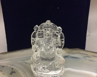Natural Crystal Ganesh-gemstone Ganesha- ganesh-Indian god- gemstone carving- gemstone idol- Ganpati- natural stone carving-Crystal-quartz