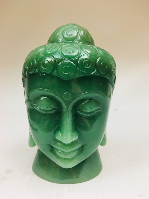 933.05 SMALL 2.7 Natural Tiger Eye Buddha Head Fine Hand Carved Semi Precious Buddhist Figurine,Gemstone Valentine Offer