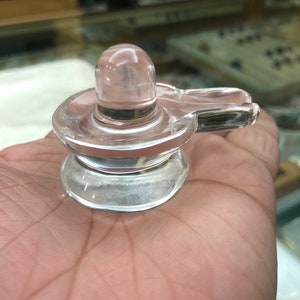 Semi precious stone Crystal Shivling- gemstone carving- natural crystal- gemstone statue