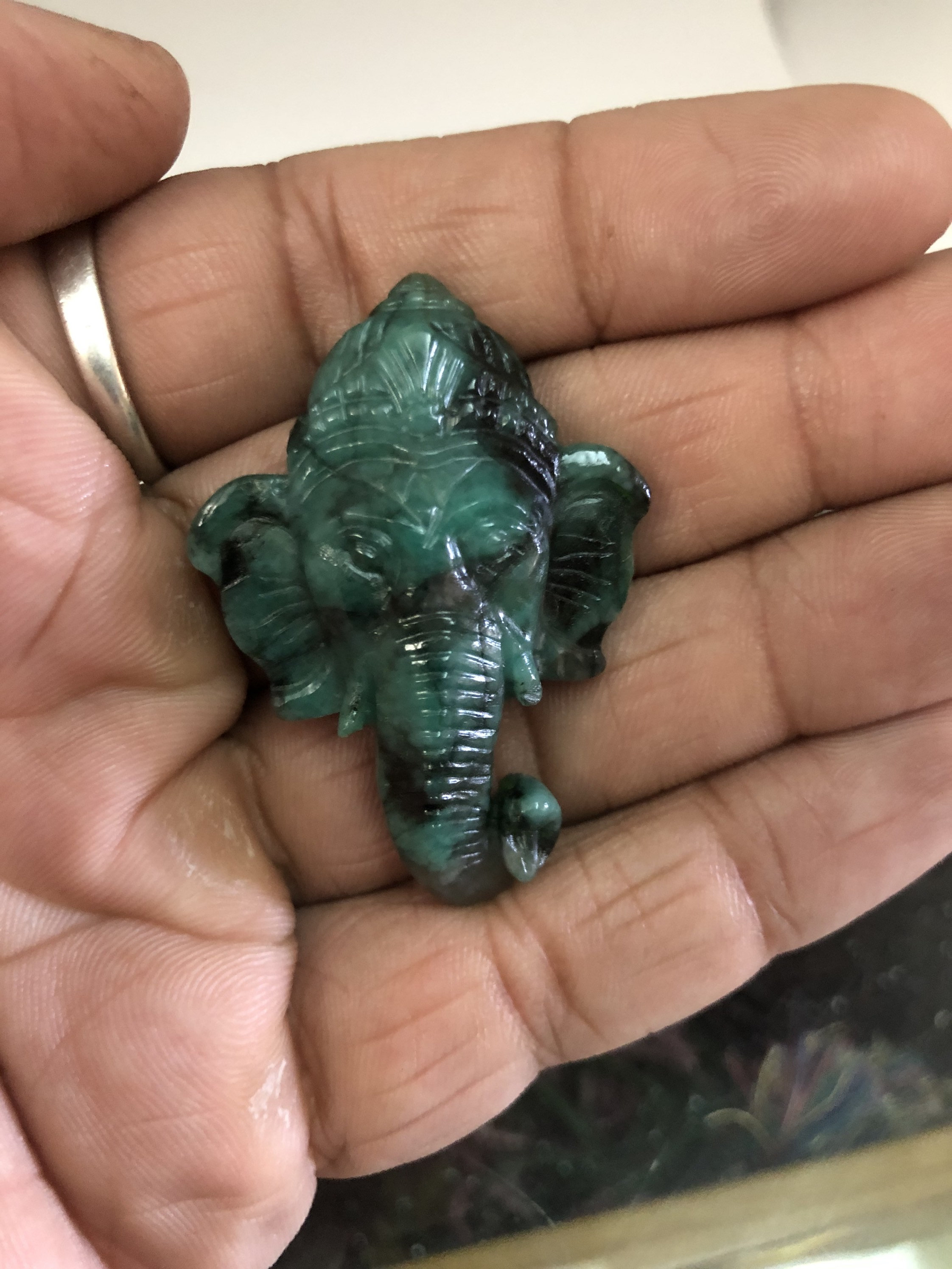 Emerald Ganesh gemstone Ganesh pendant ganesh Precious Etsy
