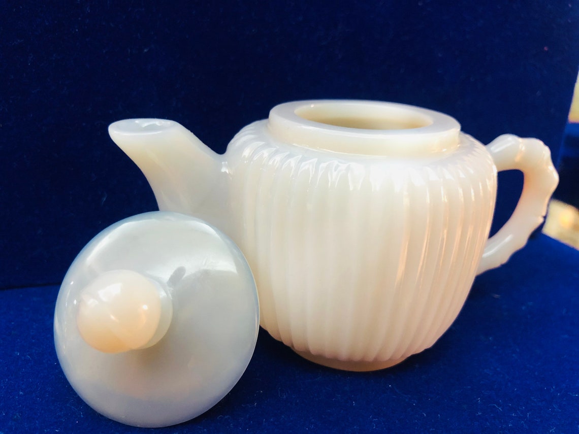 Gemstone Tea Kettle Kettle Gemstone Carving Tea Chalcedony Stone Tea