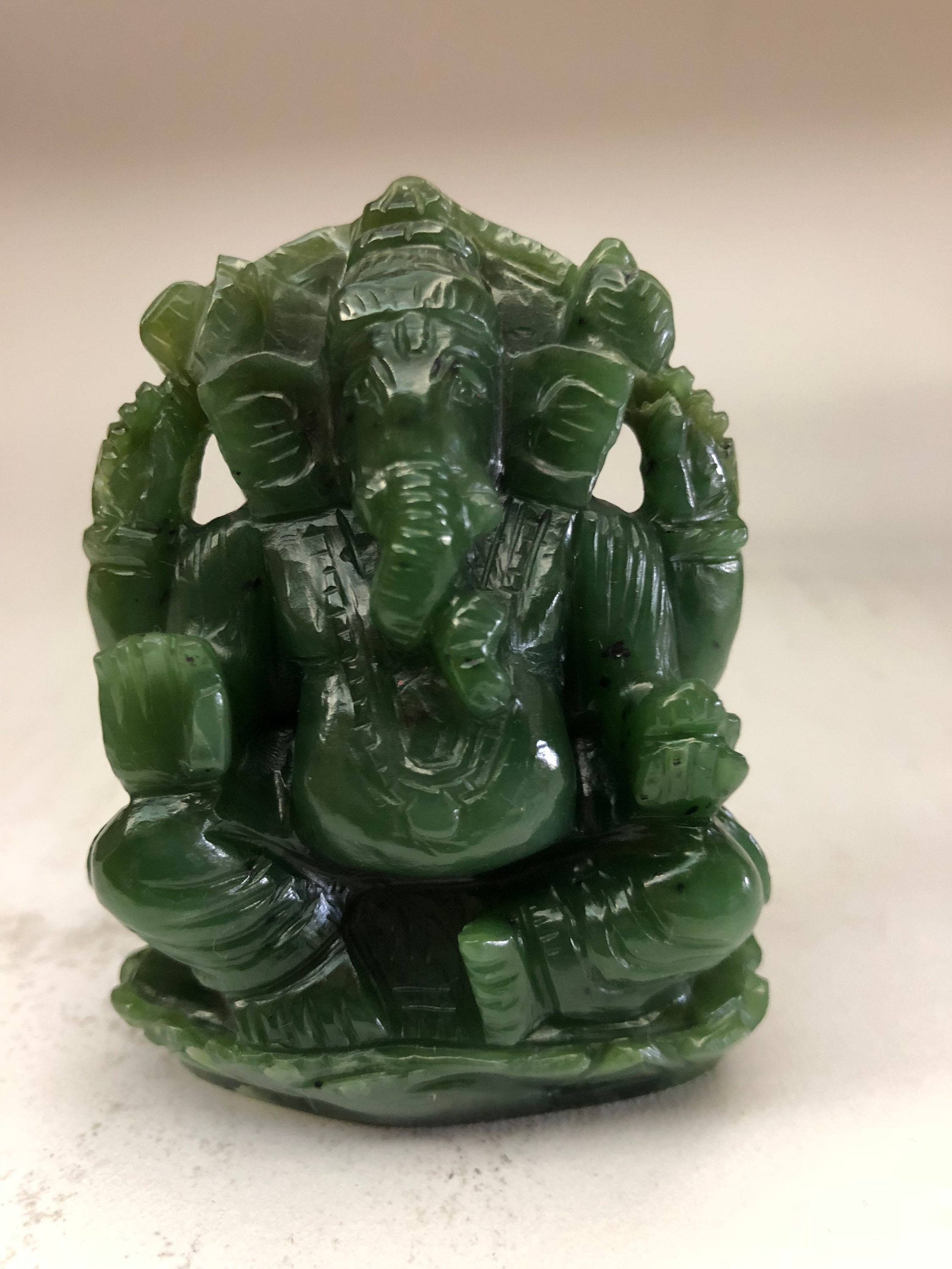 Nephrite Jade Ganesha Gemstone Ganesha Ganesh Statue Small Etsy