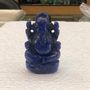 Lapiz Ganesha, Gemstone Ganesha- Ganesh Statue- Small Stone Ganesha- Ganesha Idol