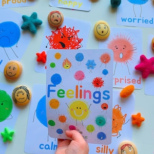 Tarjetas didácticas de emociones y sentimientos. TEA, regulación emocional, atención plena, ayudas visuales