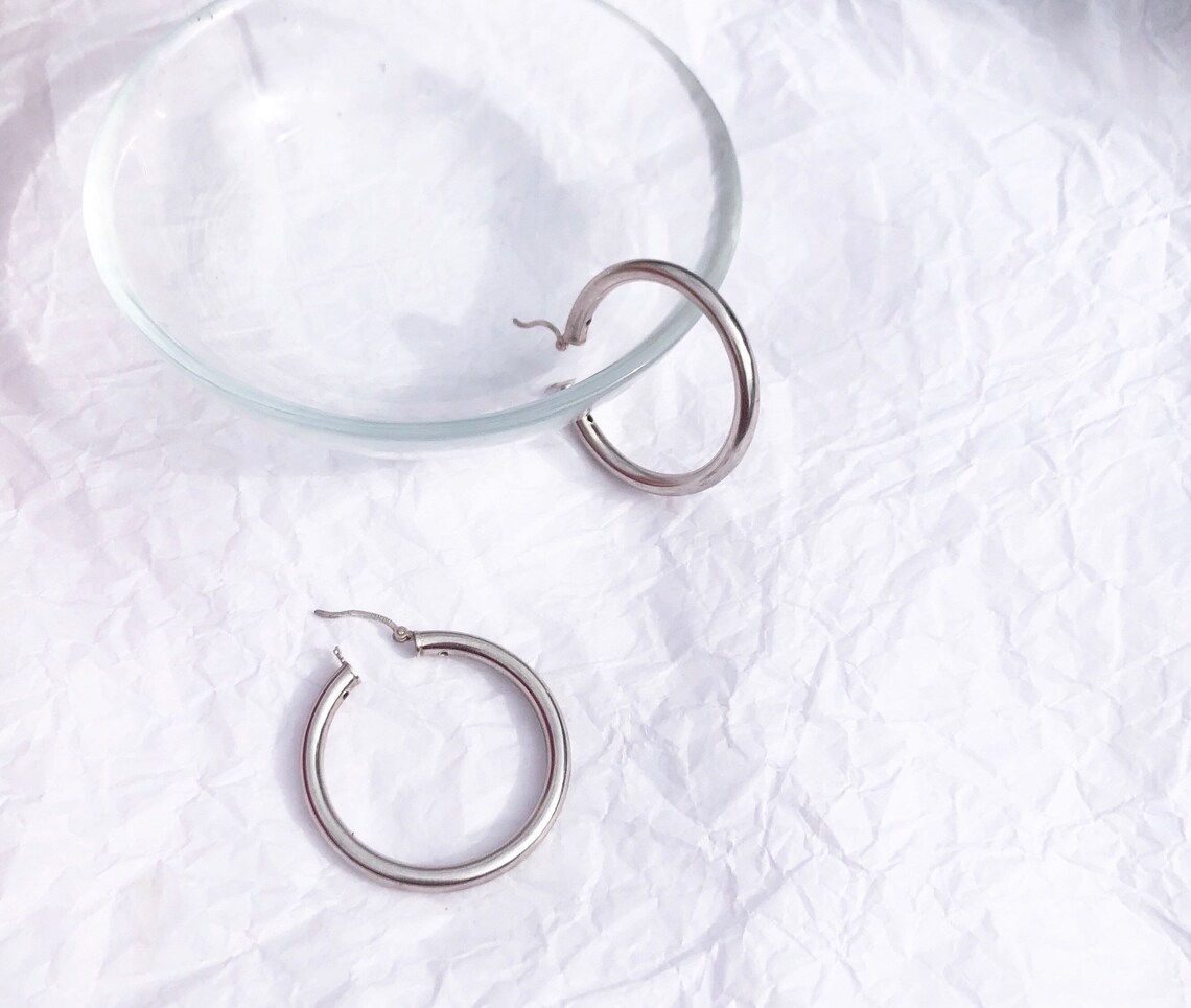 silver tube hoops