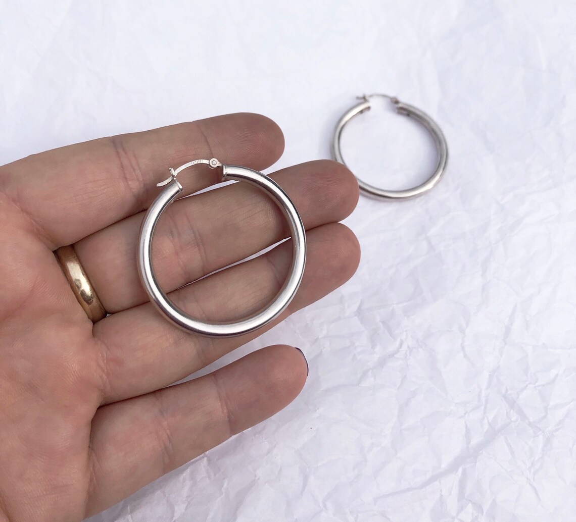 silver tube hoops